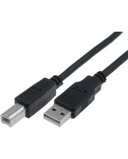 Кабел VCom - CU201-B, USB-A/USB-B, 1.8 m, черен