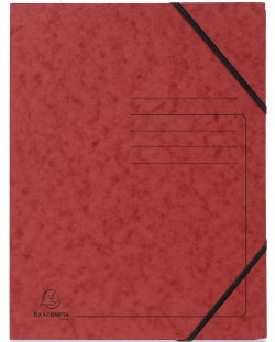 Картонена папка Exacompta - с ластик, червена