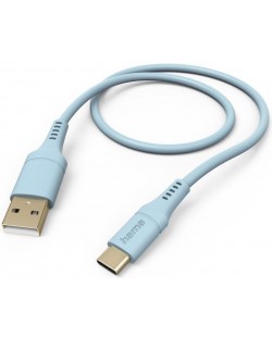 Кабел Hama - Flexible, USB-A/USB-C, 1.5 m, син
