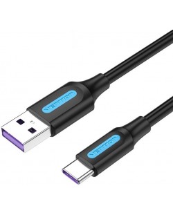 Кабел Vention - CORBF, USB-C/USB-A, 1 m, черен