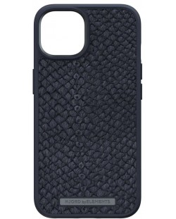 Калъф Njord - Salmon Leather MagSafe, iPhone 14 Plus, черен
