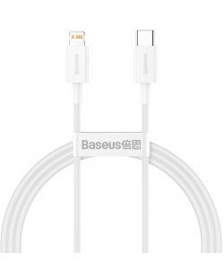 Кабел Baseus - Superior, USB-C/Lightning, 1 m, бял