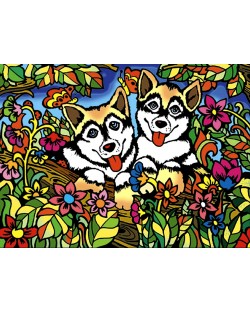 Картина за оцветяване ColorVelvet - Хъски, 29.7 х 21 cm