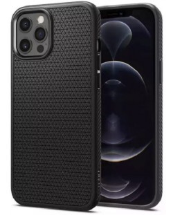 Калъф Spigen - Liquid Air, iPhone 12 Pro Max, черен