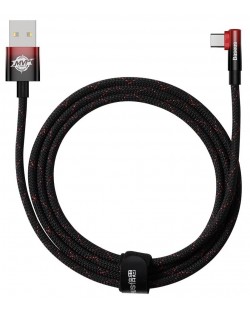 Кабел Baseus - MVP 2, USB-A/USB-C, 2 m, черен/червен