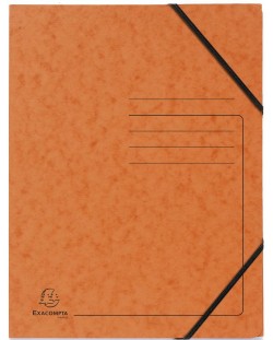 Картонена папка Exacompta - с ластик, оранжева