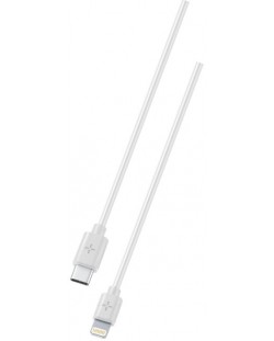 Кабел Ploos - 6559, USB-C/Lightining, 1 m, бял