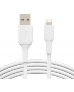 Кабел Belkin - CAA001bt0MWH, Lightning/USB-A, 0.15 m, бял