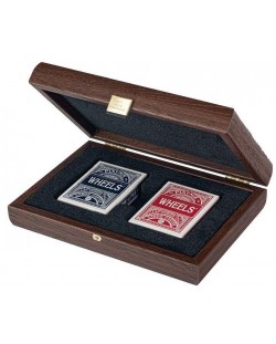 Карти за игра Manopoulos, в дървена кутия с кожен принт