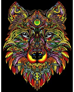 Картина за оцветяване ColorVelvet - Вълк, 29.7 х 21 cm