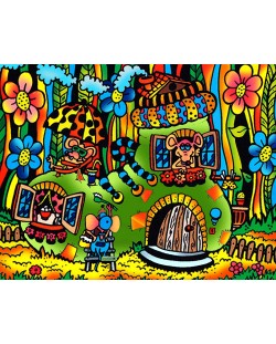 Картина за оцветяване ColorVelvet - Мишки, 47 х 35 cm