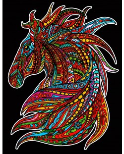 Картина за оцветяване ColorVelvet - Див кон, 47 х 35 cm