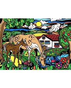 Картина за оцветяване ColorVelvet - Конe, 47 х 35 cm