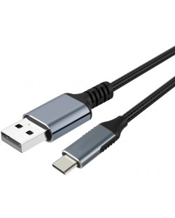 Кабел VCom - CU405M, USB-C/ USB-A, 1.8 m, черен