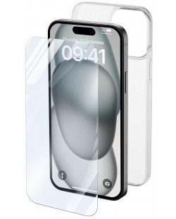 Калъф и протектор Cellularline - iPhone 15, прозрачни
