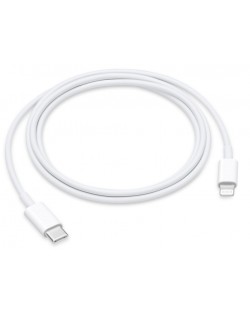 Кабел Apple - MM0A3ZM/A, USB-C/Lightning, 1 m, бял