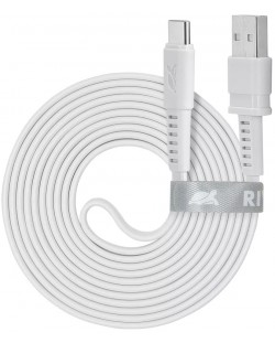 Кабел Rivacase - PS6002WT21, USB-C/USB-А, 2.1 m, бял