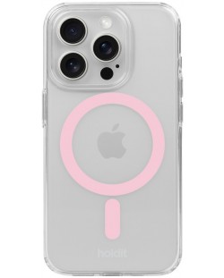 Калъф Holdit - MagSafe Case, iPhone 15 Pro Max, розов/прозрачен