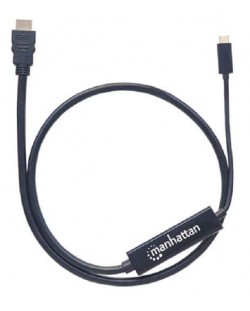 Кабел Mahattan - 2075100309, USB-C/HDMI, 1 m, черен