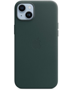 Калъф Apple - Leather MagSafe, iPhone 14 Plus, Forest Green