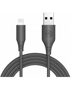 Кабел Tellur - Silicone, USB-C/Lightning, 1 m, черен