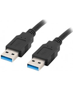 Кабел Lanberg - CA-USBA-30CU-0010-BK, USB-A/USB-A, 1 m, черен