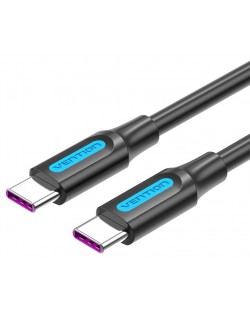 Кабел Vention - COTBD, Fast Charge, USB-C/USB-C, 0.5 m, черен