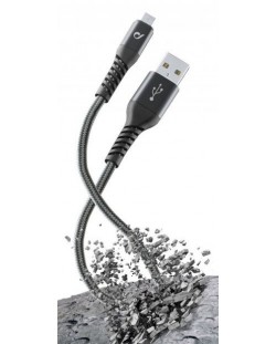 Кабел Cellularline - Tetra Force, USB-A/Micro USB, 1.2 m, черен
