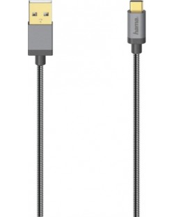 Кабел Hama - 200502, USB-A/USB-C, 0.75 m, черен