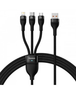 Кабел Baseus - Flash, USB-A/USB-C/Lightning/Micro USB, 1.2 m, черен
