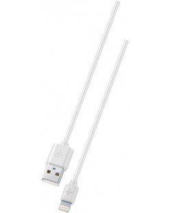 Кабел Ploos - 6560, USB-A/Lightning, 1 m, бял