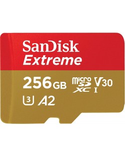 Карта памет SanDisk - Extreme, 256GB, microSDXC, Class10 + адаптер