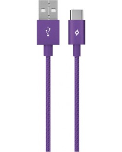 Кабел ttec - AlumiCable, USB-A/USB-C, 1.2 m, лилав