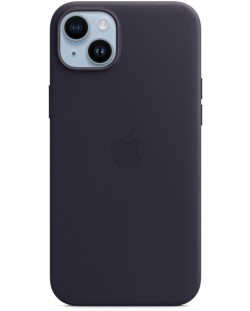 Калъф Apple - Leather MagSafe, iPhone 14 Plus, Ink