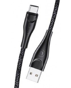Кабел USAMS - SJ398USB01, USB-A/USB-C, 3 m, черен