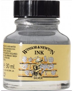 Калиграфски туш Winsor & Newton - Сребрист, 30 ml