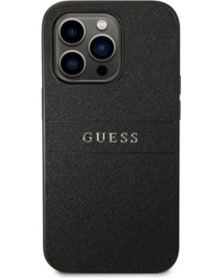 Калъф Guess - PU Leather Saffiano, iPhone 14 Pro Max, черен