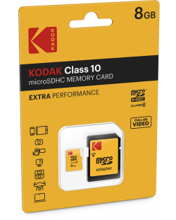 Карта памет Kodak - 8GB, microSDHC, Class10 EXTRA