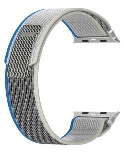 Каишка Techsuit - W039 Nylon, Apple Watch, 38/40/41 mm, сива/синя