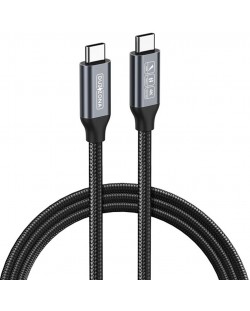 Кабел Duzzona - A9 Data Cable, USB-C/USB-C, 1 m, 100W, сив