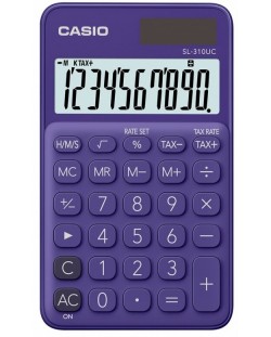 Калкулатор Casio - SL-310UC джобен, 10 dgt, лилав