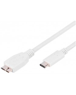 Кабел Vivanco - 45275, USB-C/Micro USB, 1 m, бял