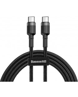 Кабел Baseus - Cafule CATKLF-HG1, USB-C/USB-C, 2 m, черен