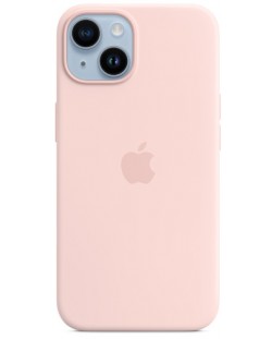 Калъф Apple - Silicone MagSafe, iPhone 14, Chalk Pink