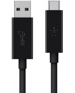 Кабел Belkin - F2CU029bt1M-BLK, USB-A/USB-C, 1 m, черен