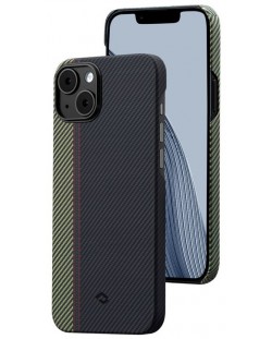 Калъф Pitaka - Fusion Weaving MagEZ Case, iPhone 14, черен/зелен