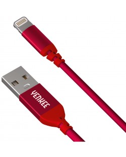 Кабел Yenkee - 611 RD, USB-A/Lightning, 1 m, червен