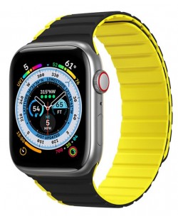 Каишка Dux Ducis - Magnetic LD, Apple Watch, 38/40/41 mm, черна/жълта