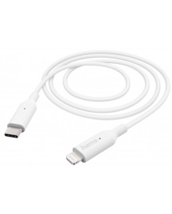Кабел Hama - 201598, USB-C/Lightning, 1 m, бял