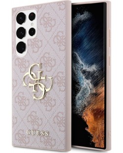 Калъф Guess - PU 4G Metal Logo, Galaxy S24 Ultra, розов
